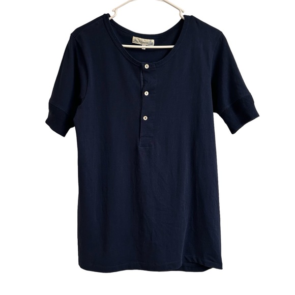 Merz B Schwanen 207 Mens Size 6/L Loopwheeled Henley Classic Fit Ink Blue - Picture 2 of 11